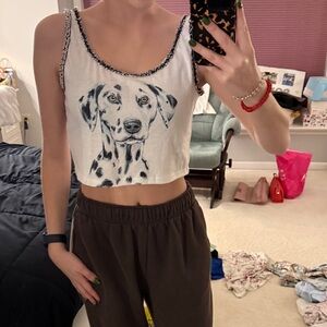 Dalmatian Print Dog Tank Top
